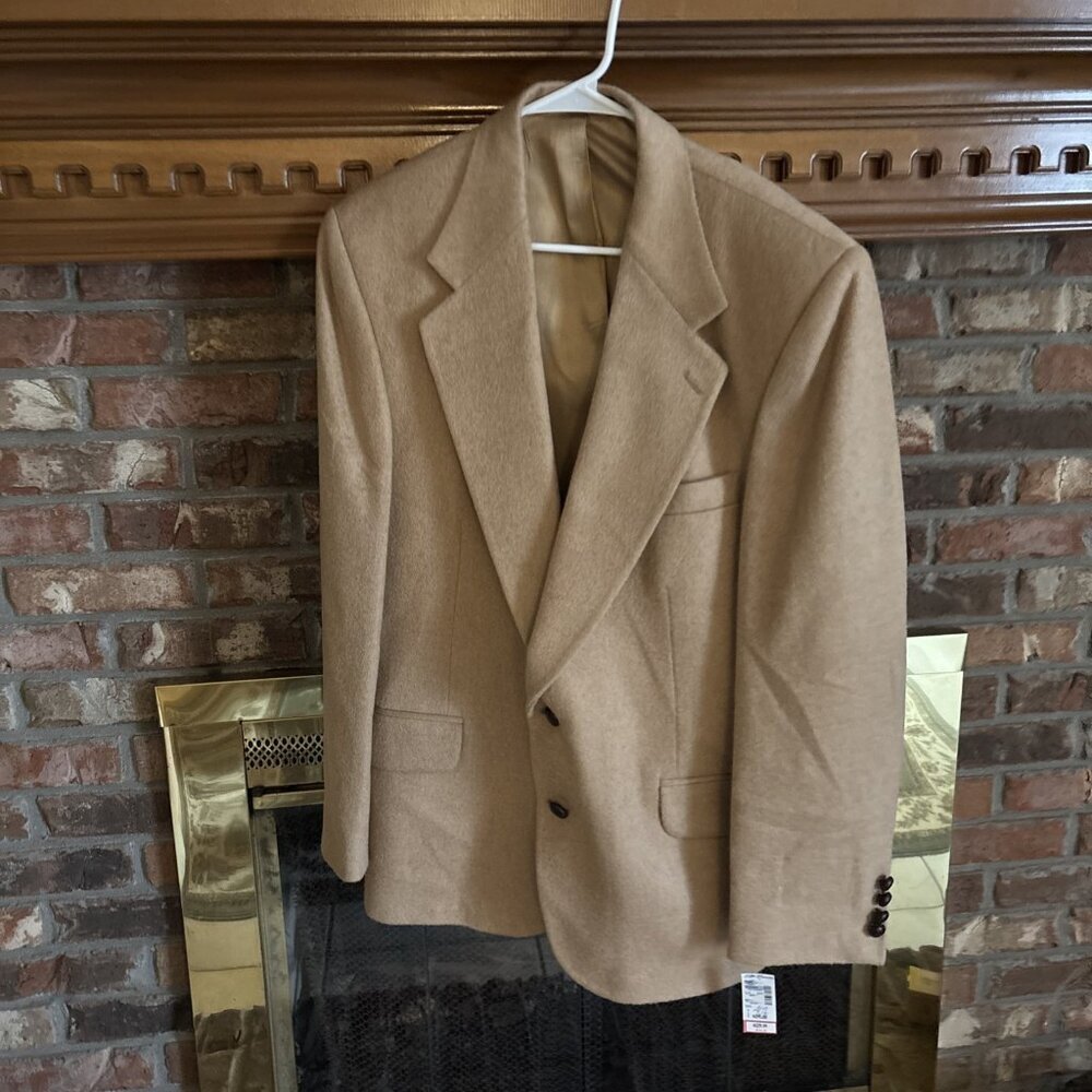Robert Stock 42R 100% Camel Hair 2 Button Blazer jacket Old Money NWT Vintage - Picture 1 of 7
